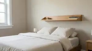półka nad łóżkiem w sypialni na jakiej wysokości